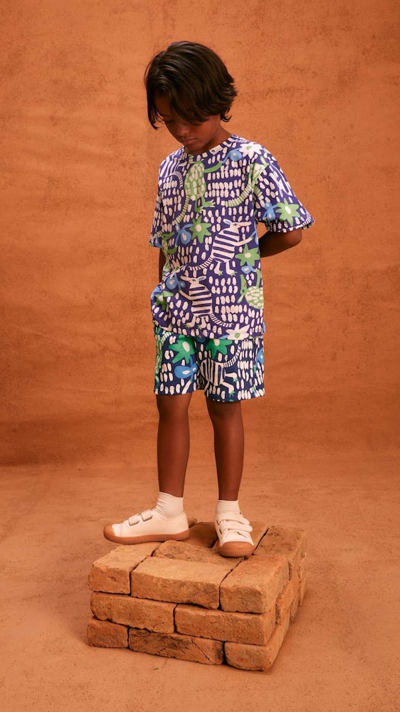 Fabula Printed Cotton-blend Bermuda Shorts In Est Tatudobem Fundo Azul