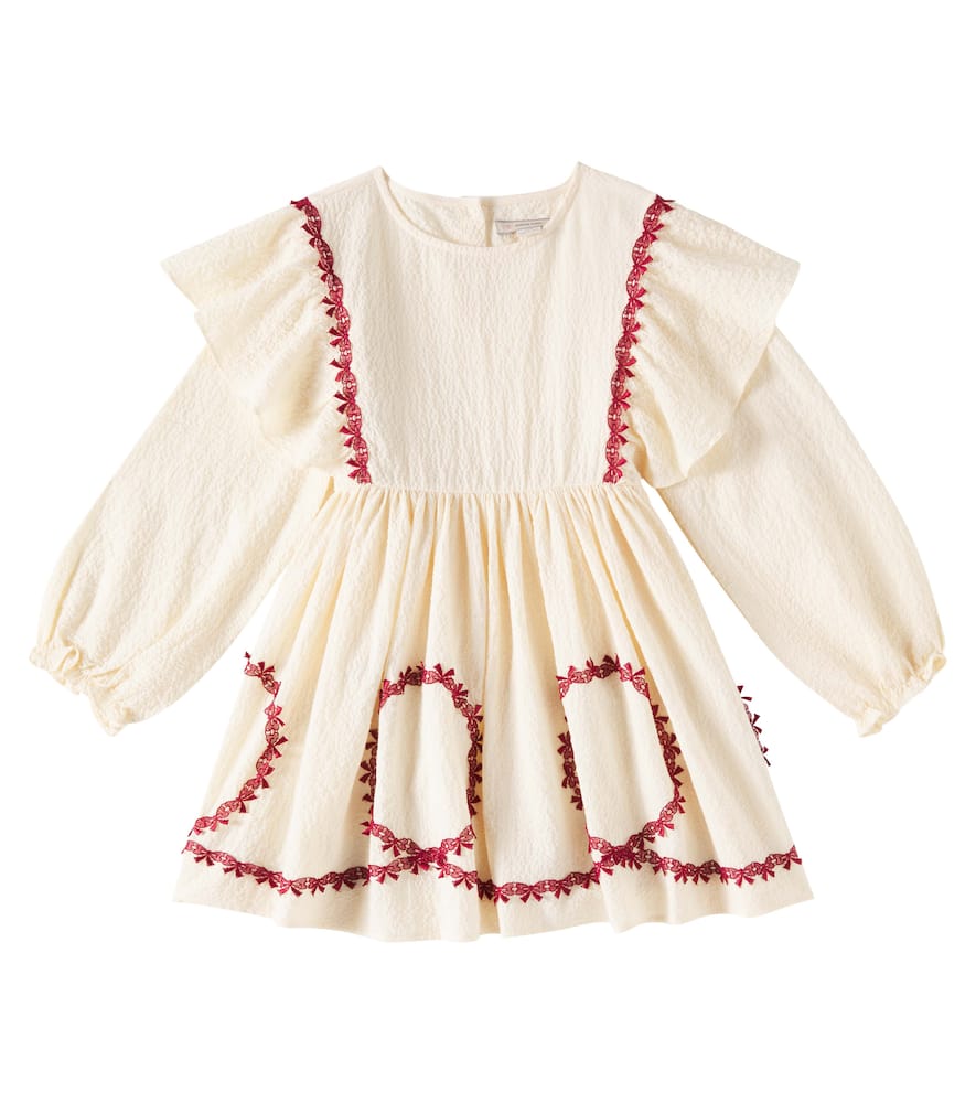 Konges Slojd Fee Embroidered Cotton Dress In Beige