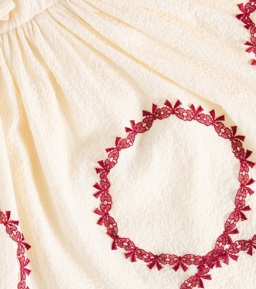 Konges Slojd Fee Embroidered Cotton Dress In Beige
