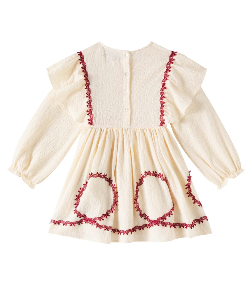 Konges Slojd Fee Embroidered Cotton Dress In Beige