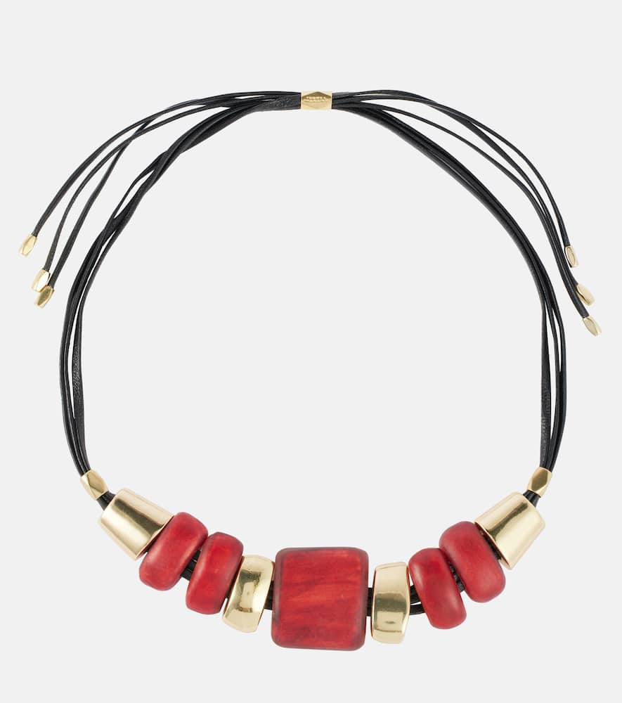 Isabel Marant Paradise beaded leather necklace