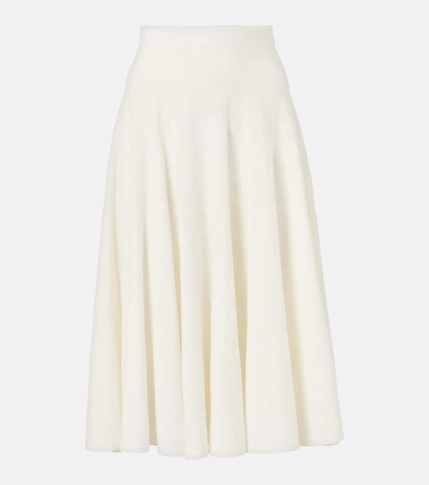 Jaliah cotton and linen-blend midi skirt