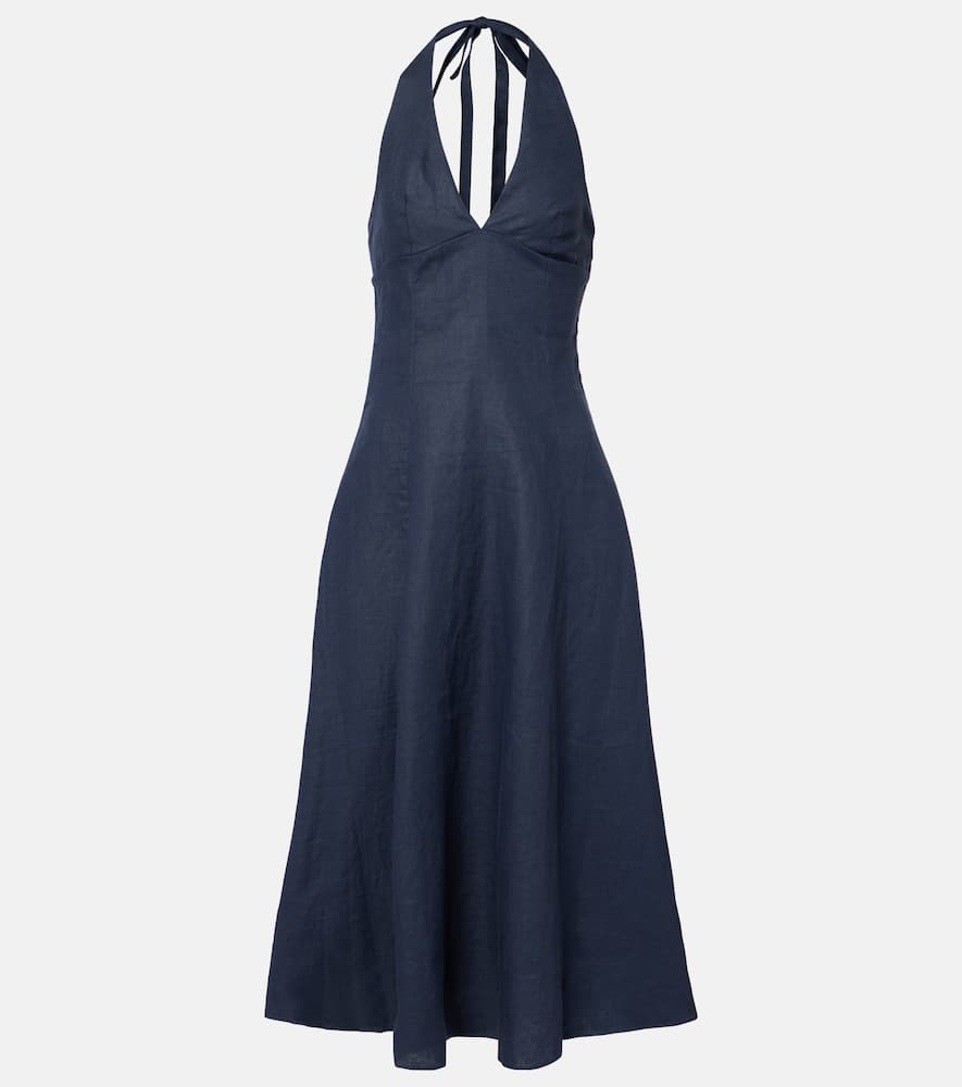 Faithfull Marais halterneck linen midi dress