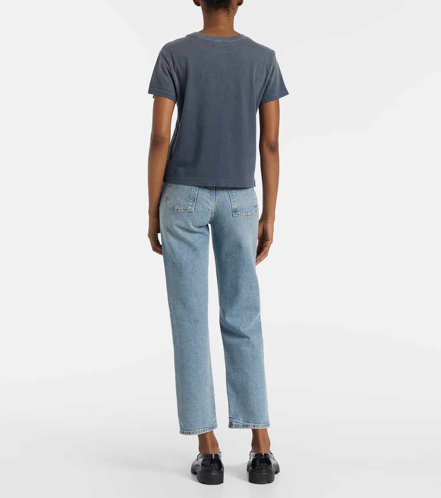 Agolde Andine Cotton Jersey T-shirt In Gray