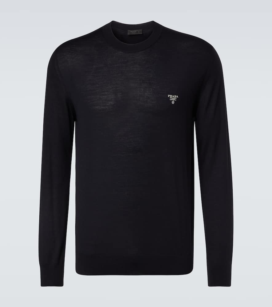 Prada Virgin Wool Sweater In Blue
