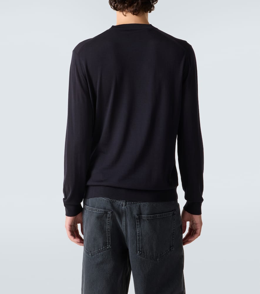Prada Virgin Wool Sweater In Blue
