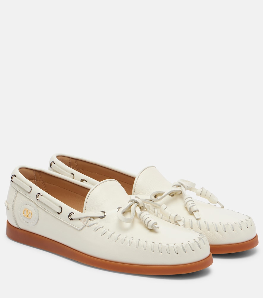 Valentino Garavani Palm Avenue VLogo leather boat shoes
