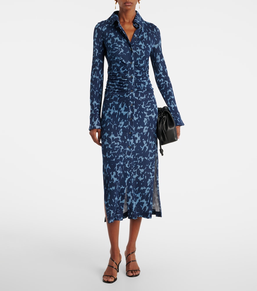 Altuzarra Claudia printed ruched jersey shirt dress