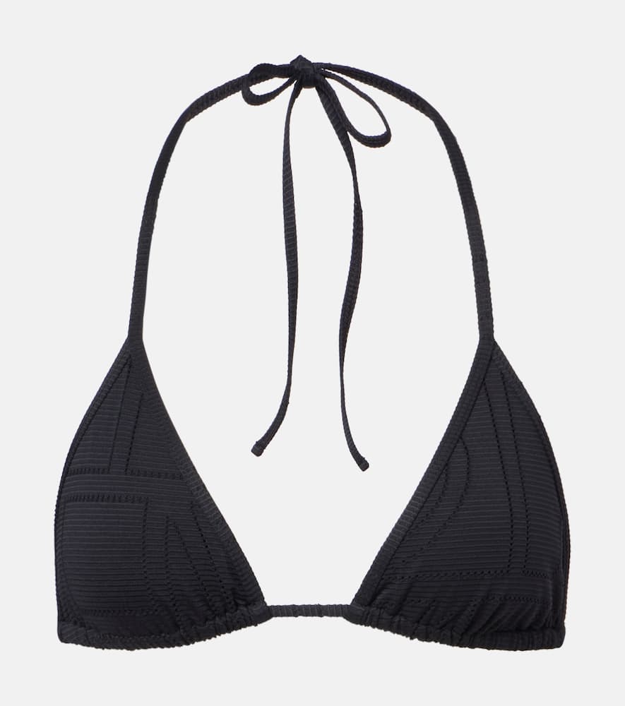 Monogram pointelle bikini top