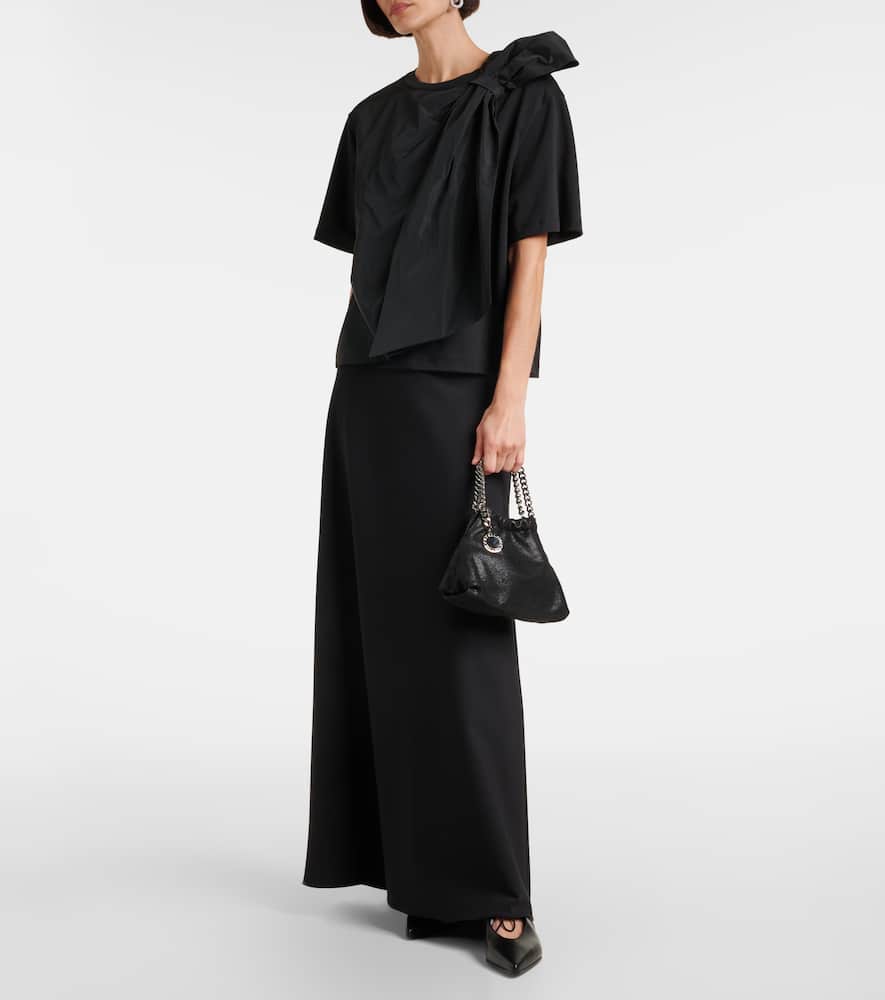 Max Mara Colle Bow-detail Cotton Jersey T-shirt In Black