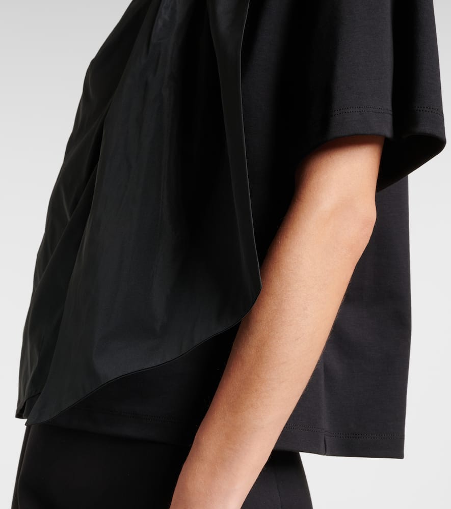 Max Mara Colle Bow-detail Cotton Jersey T-shirt In Black