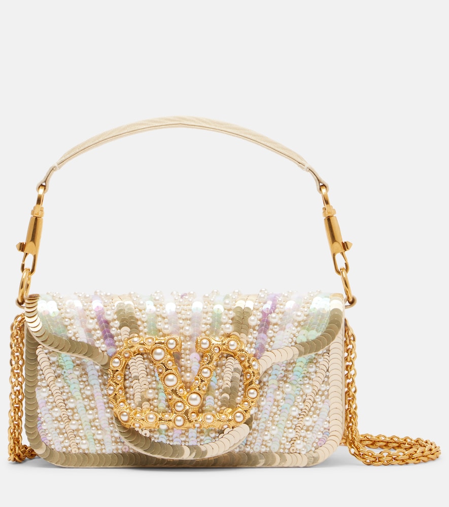 Valentino Garavani Locò Small embellished satin top-handle bag