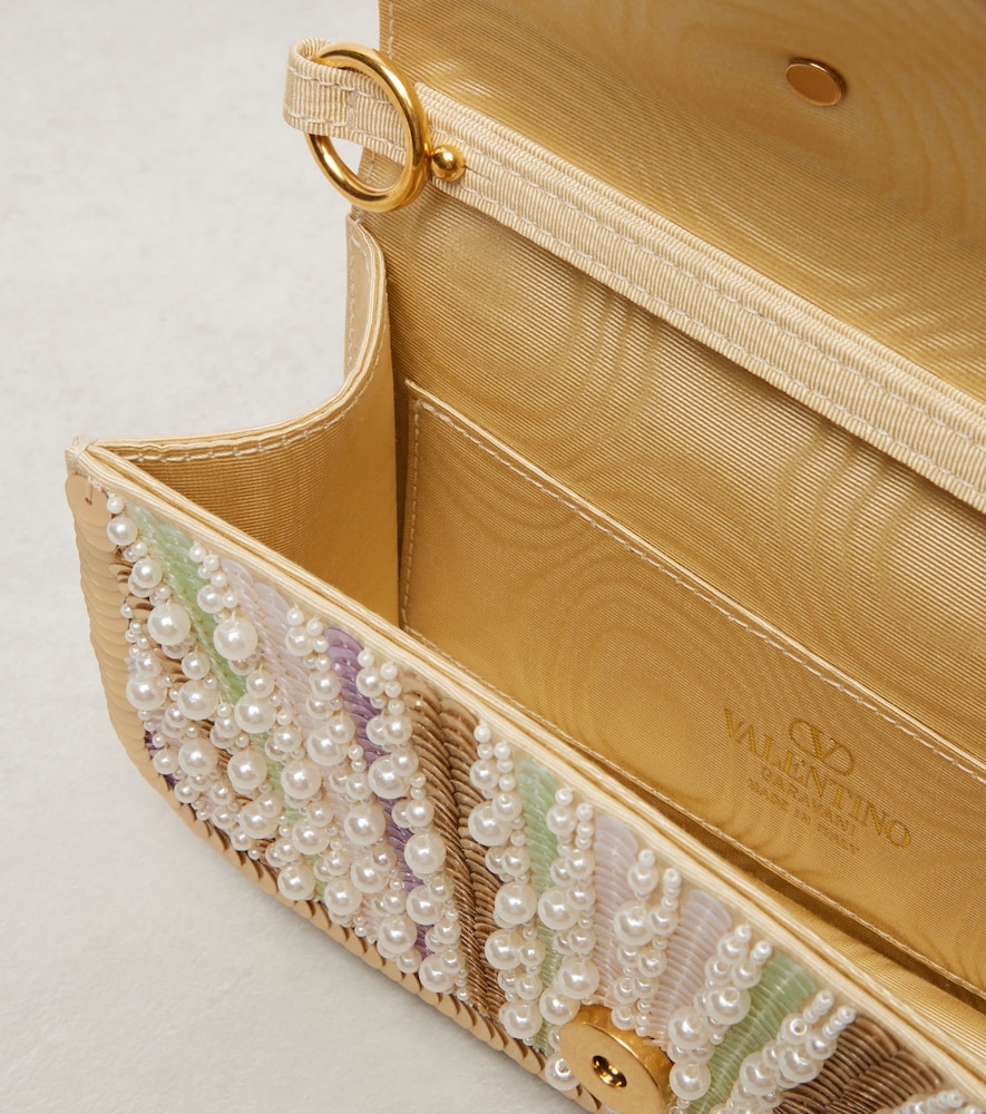  Valentino Garavani Valentino Garavani Locã² Small Embellished Satin Top-handle Bag 
