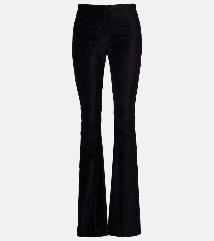 Tove Roux Cotton-blend Velvet Flared Pants In Animal Print