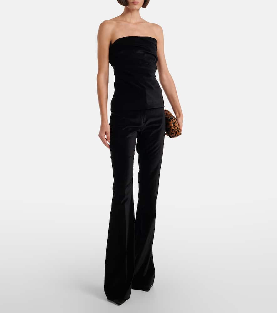 Tove Roux Cotton-blend Velvet Flared Pants In Animal Print