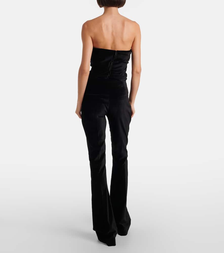 Tove Roux Cotton-blend Velvet Flared Pants In Animal Print