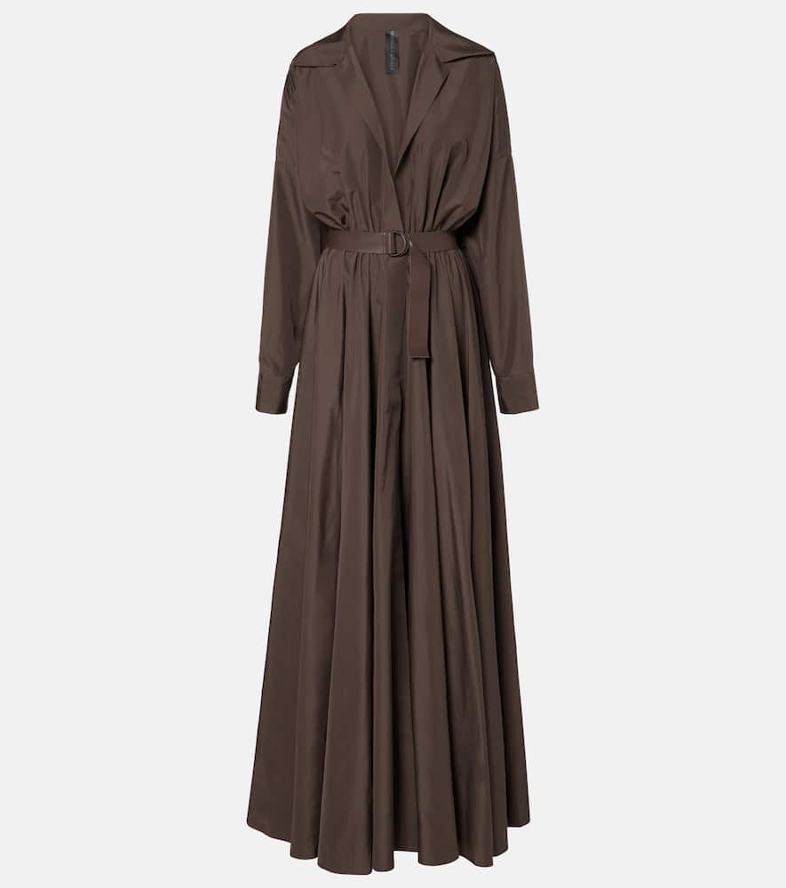 Norma Kamali Oversized Flared Gown In Brown