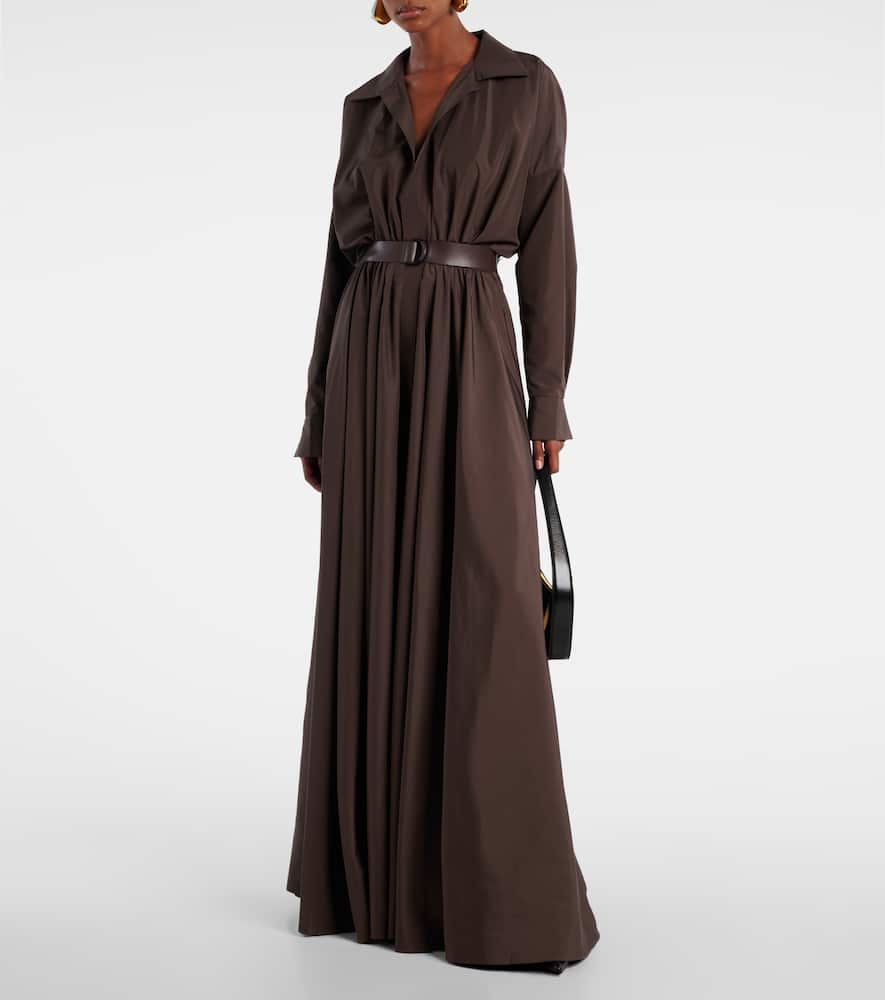 Norma Kamali Oversized Flared Gown In Brown