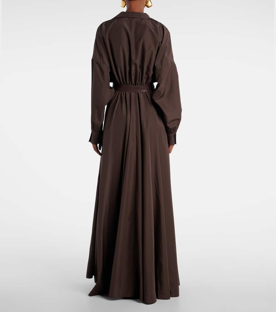 Norma Kamali Oversized Flared Gown In Brown