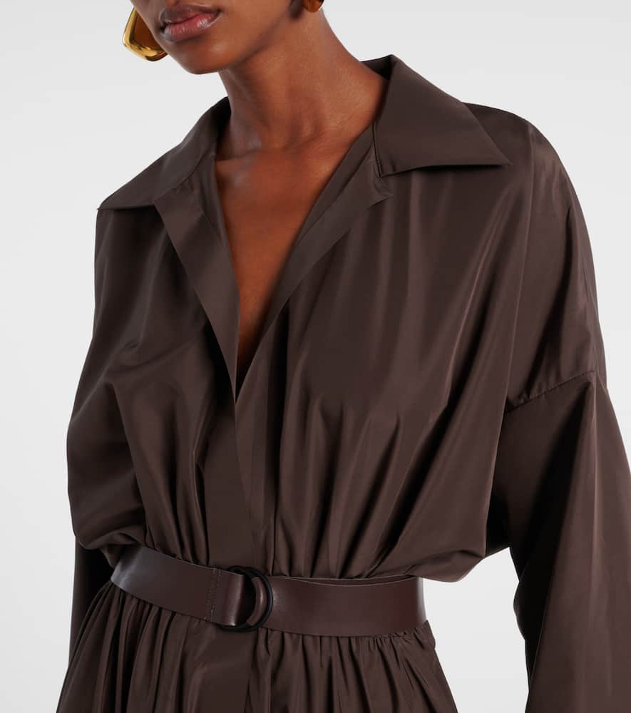 Norma Kamali Oversized Flared Gown In Brown