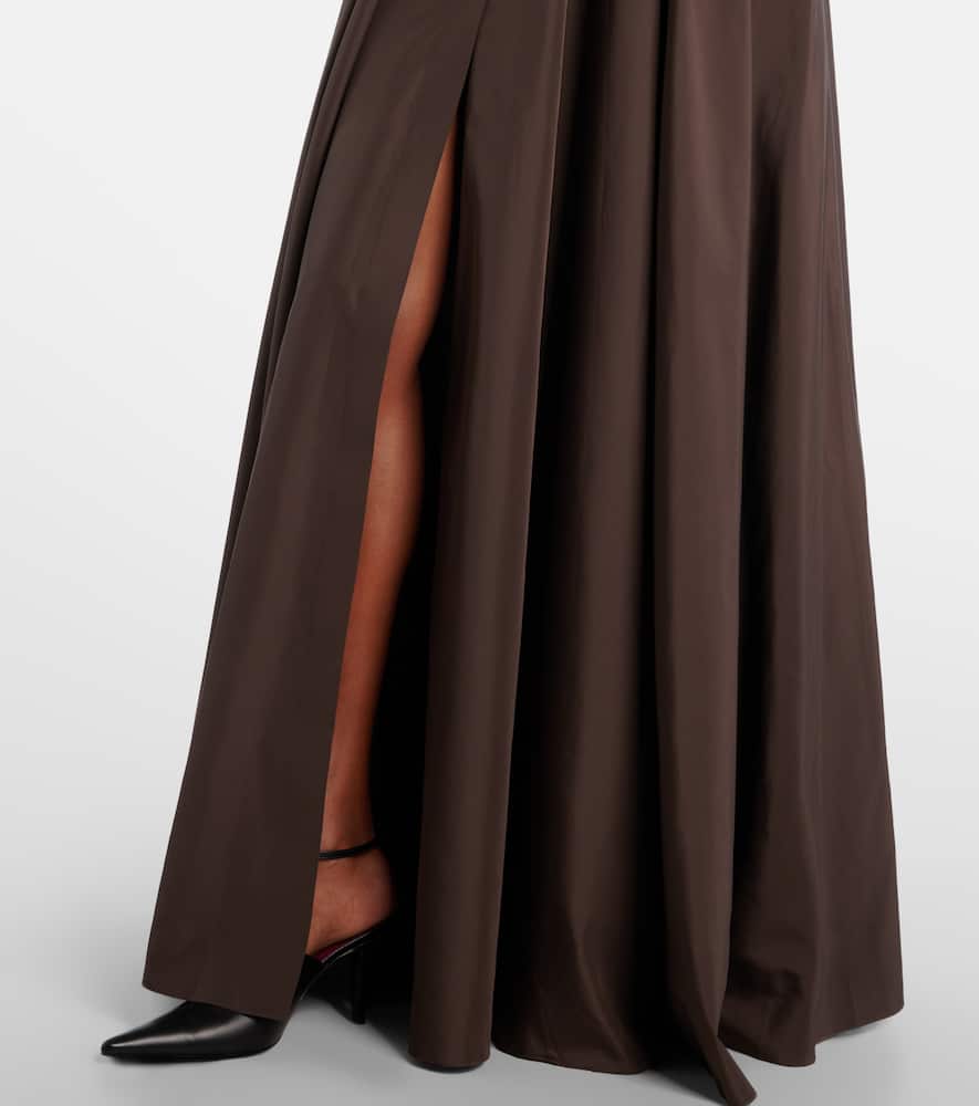Norma Kamali Oversized Flared Gown In Brown