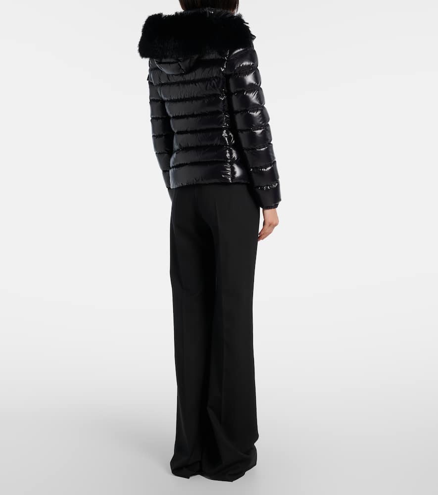 Moncler Badyf Faux Fur-trimmed Down Jacket In Black