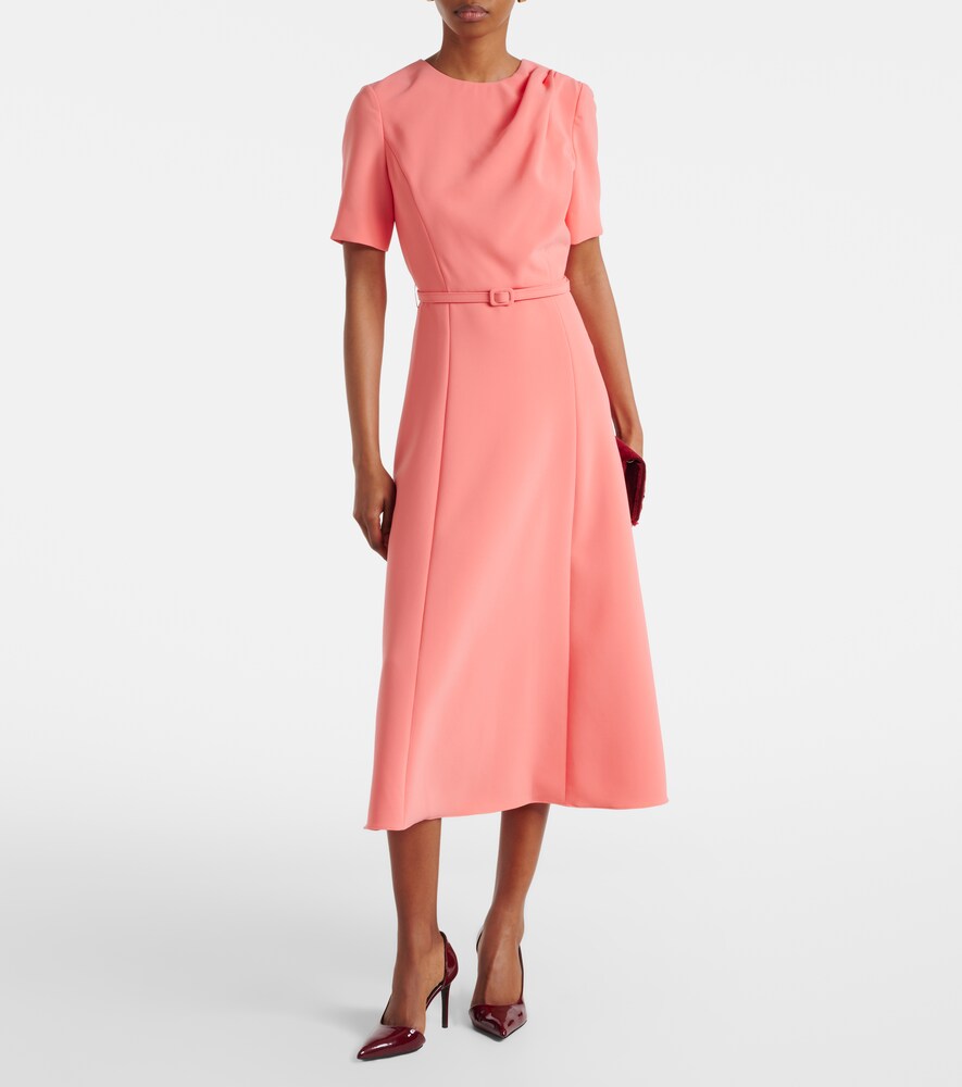Carolina Herrera Belted crêpe midi dress