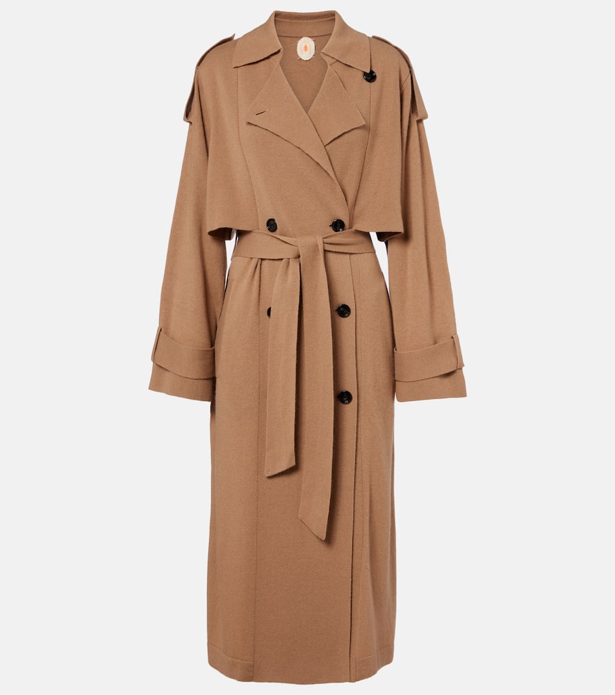 Jardin Des Orangers Belted Wool And Cashmere Trench Coat In Brown