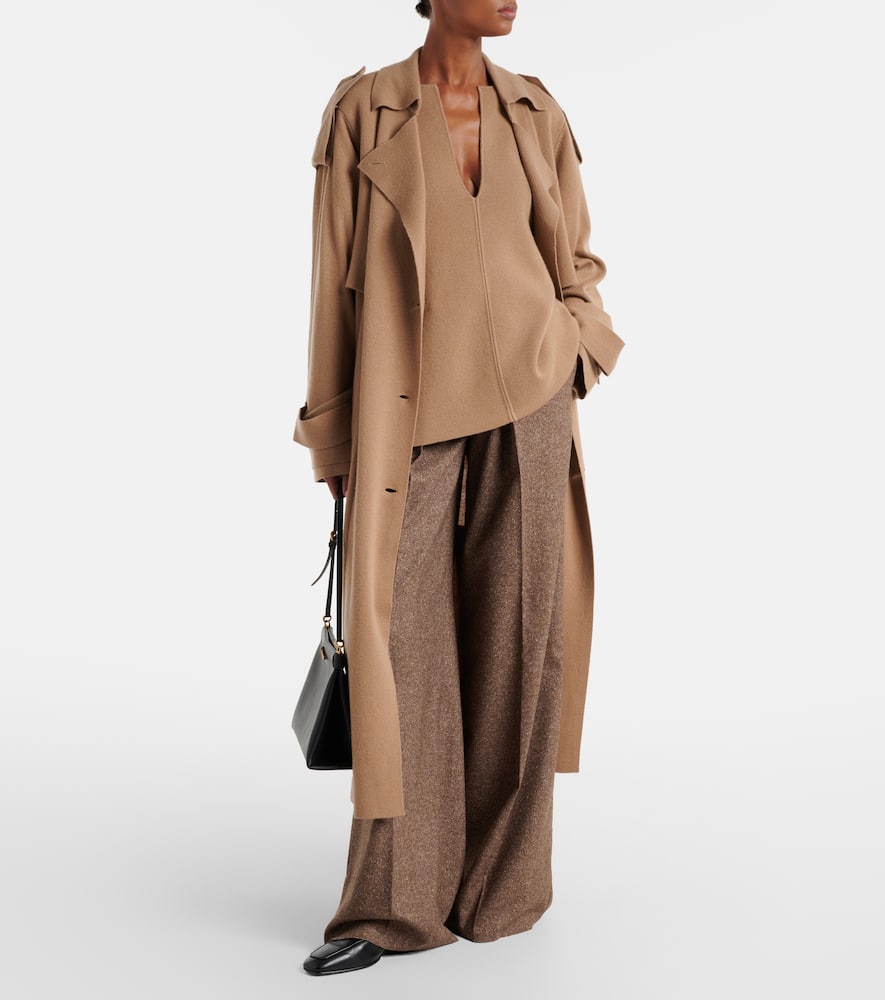 Jardin Des Orangers Belted Wool And Cashmere Trench Coat In Brown