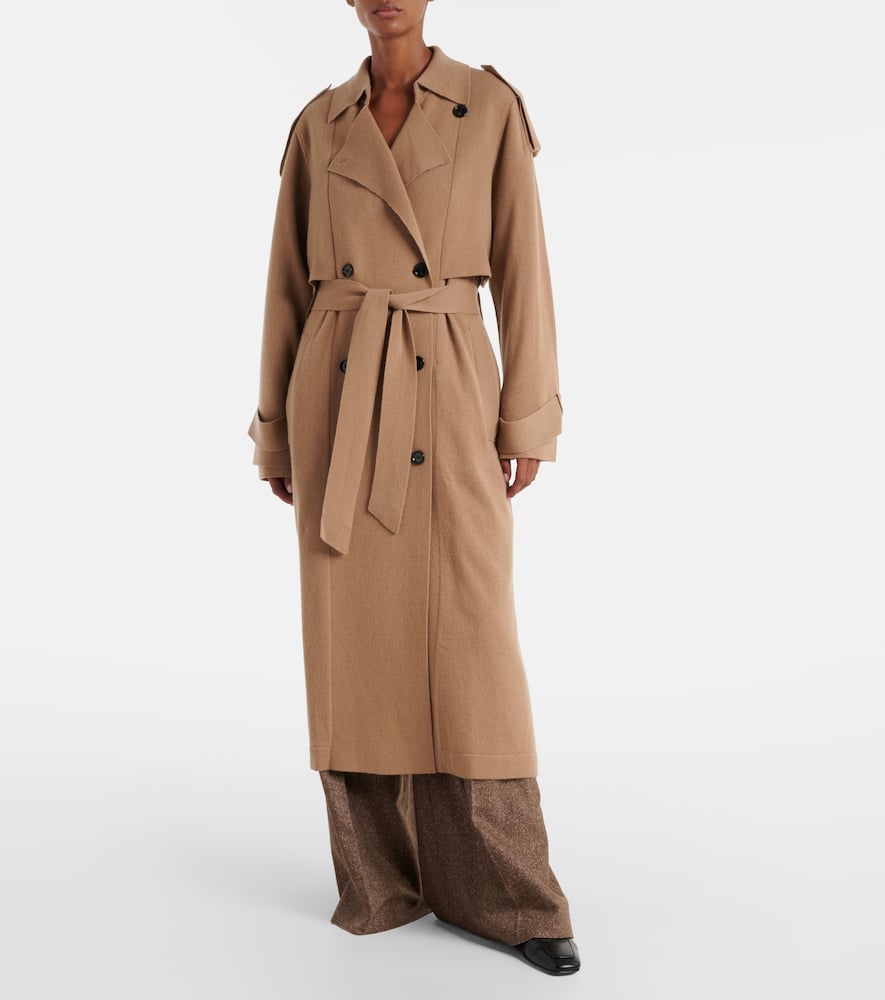 Jardin Des Orangers Belted Wool And Cashmere Trench Coat In Brown