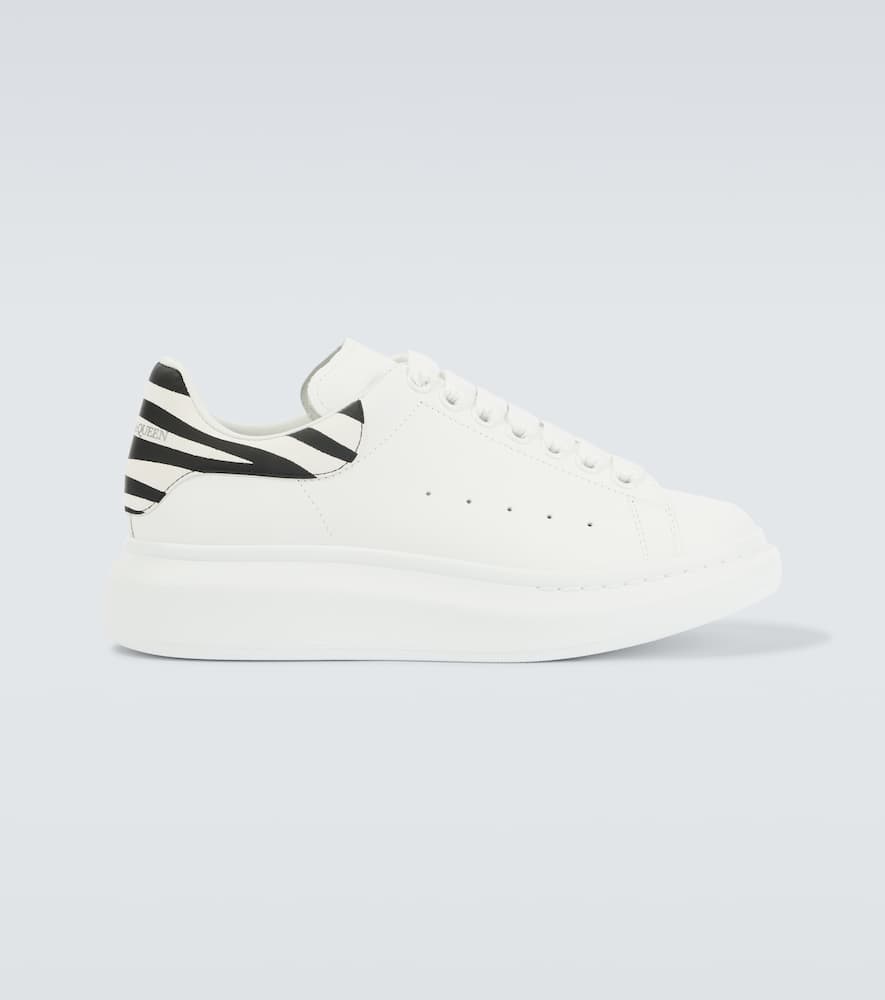 Alexander Mcqueen Zebra-panelled Leather Sneakers In White