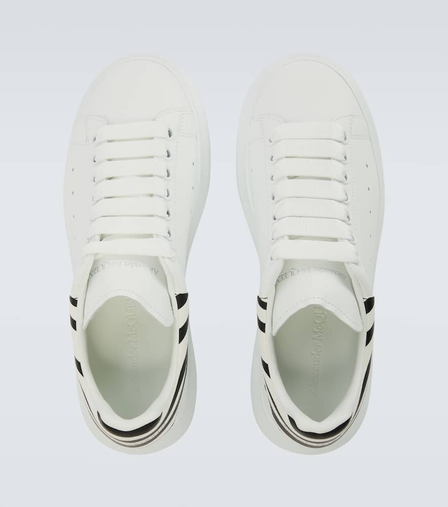 Alexander Mcqueen Zebra-panelled Leather Sneakers In White