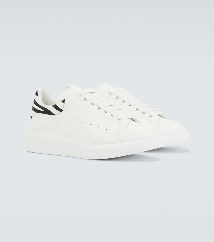 Alexander Mcqueen Zebra-panelled Leather Sneakers In White