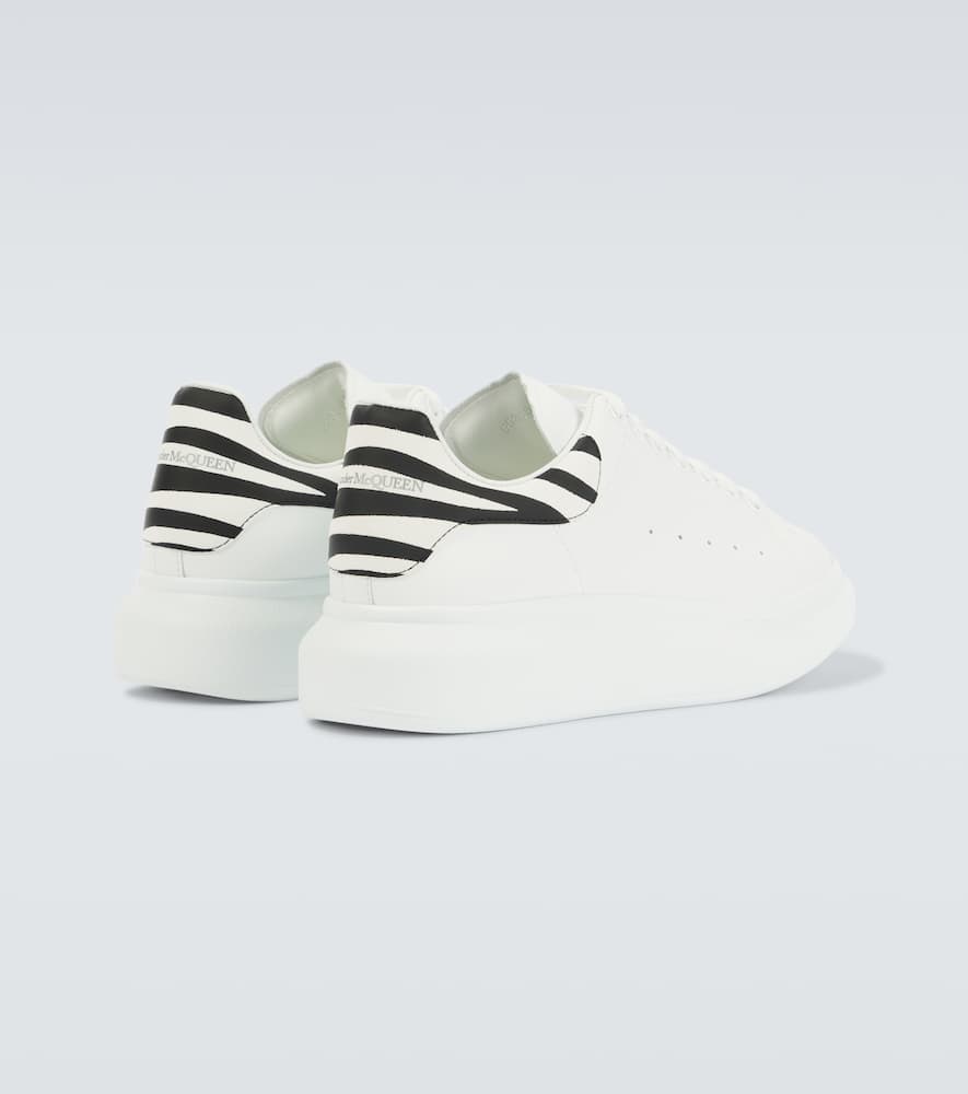Alexander Mcqueen Zebra-panelled Leather Sneakers In White