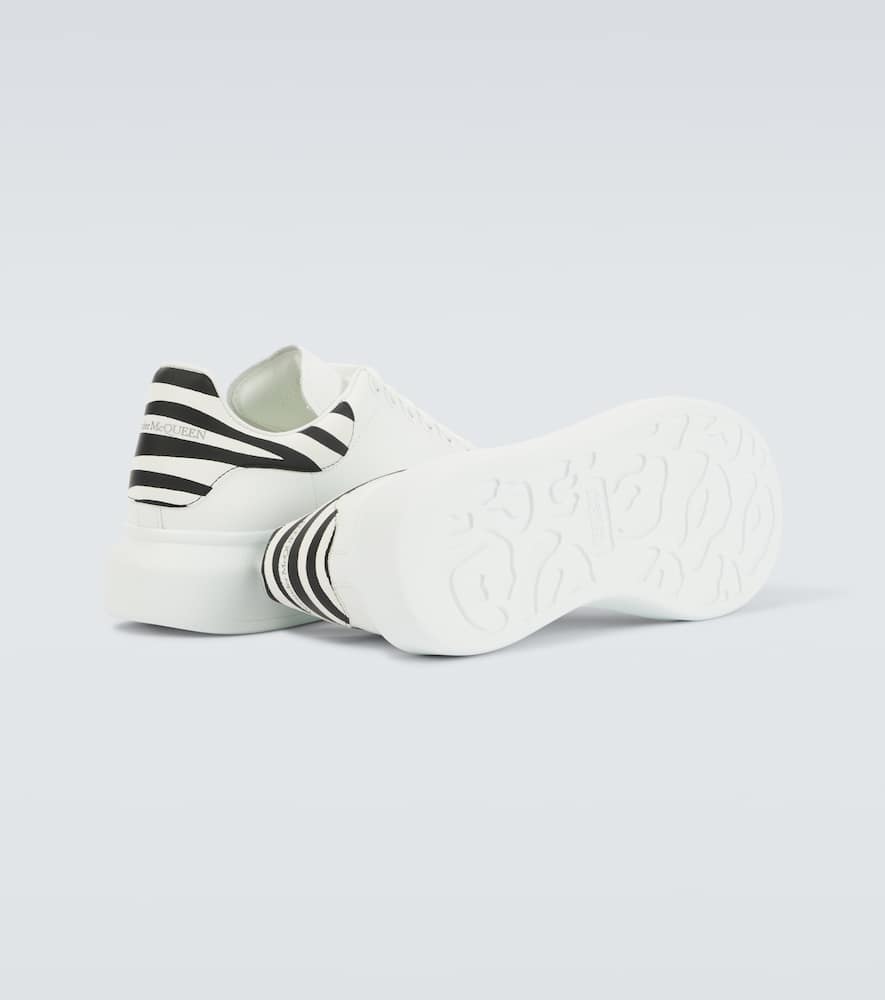 Alexander Mcqueen Zebra-panelled Leather Sneakers In White