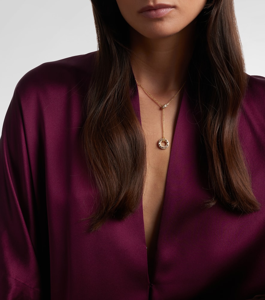 Shay Jewelry Orbit Lariat 18kt Gold Necklace With Diamonds In Gold