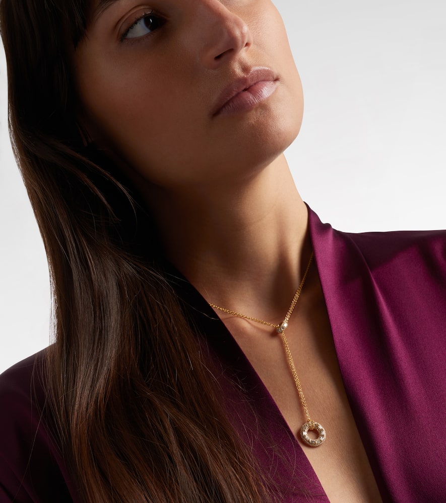 Shay Jewelry Orbit Lariat 18kt Gold Necklace With Diamonds In Gold