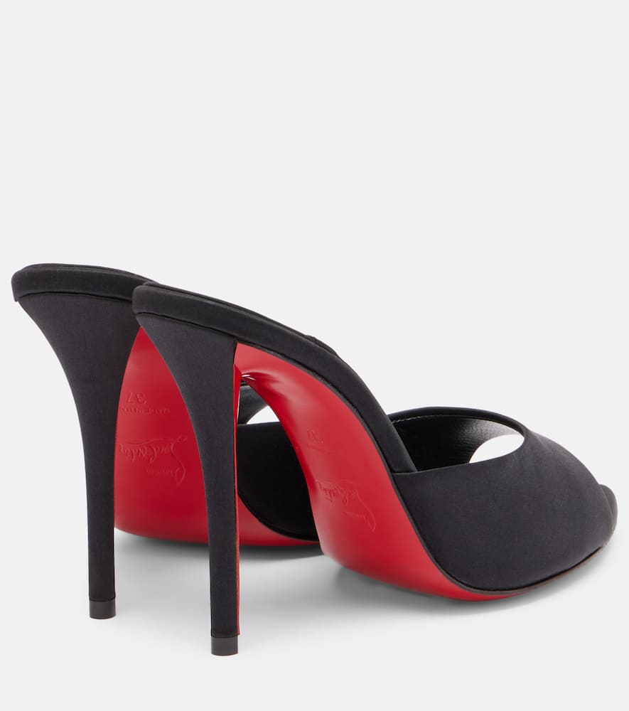 Christian Louboutin Miss Z 100 Crêpe Satin Mules In Black