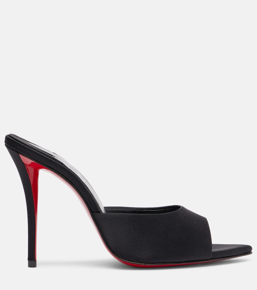 Christian Louboutin Miss Z 100 Crêpe Satin Mules In Black