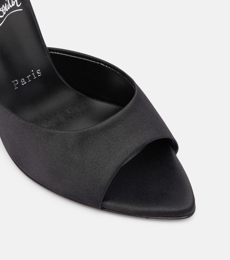 Christian Louboutin Miss Z 100 Crêpe Satin Mules In Black