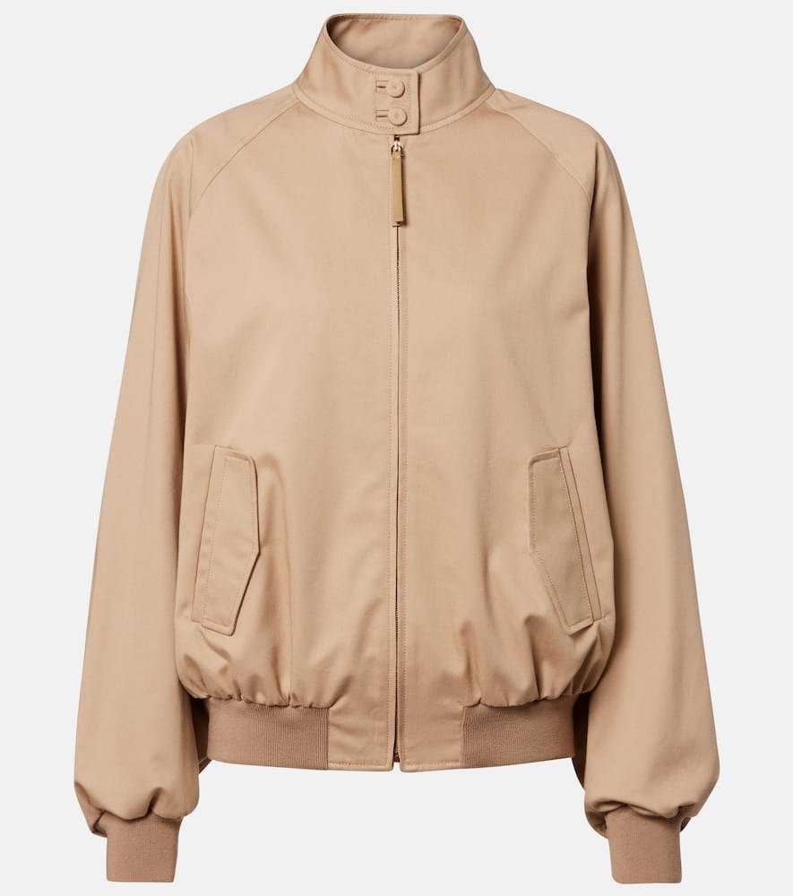 Gabriela Hearst Wynne Cotton Bomber Jacket In Brown