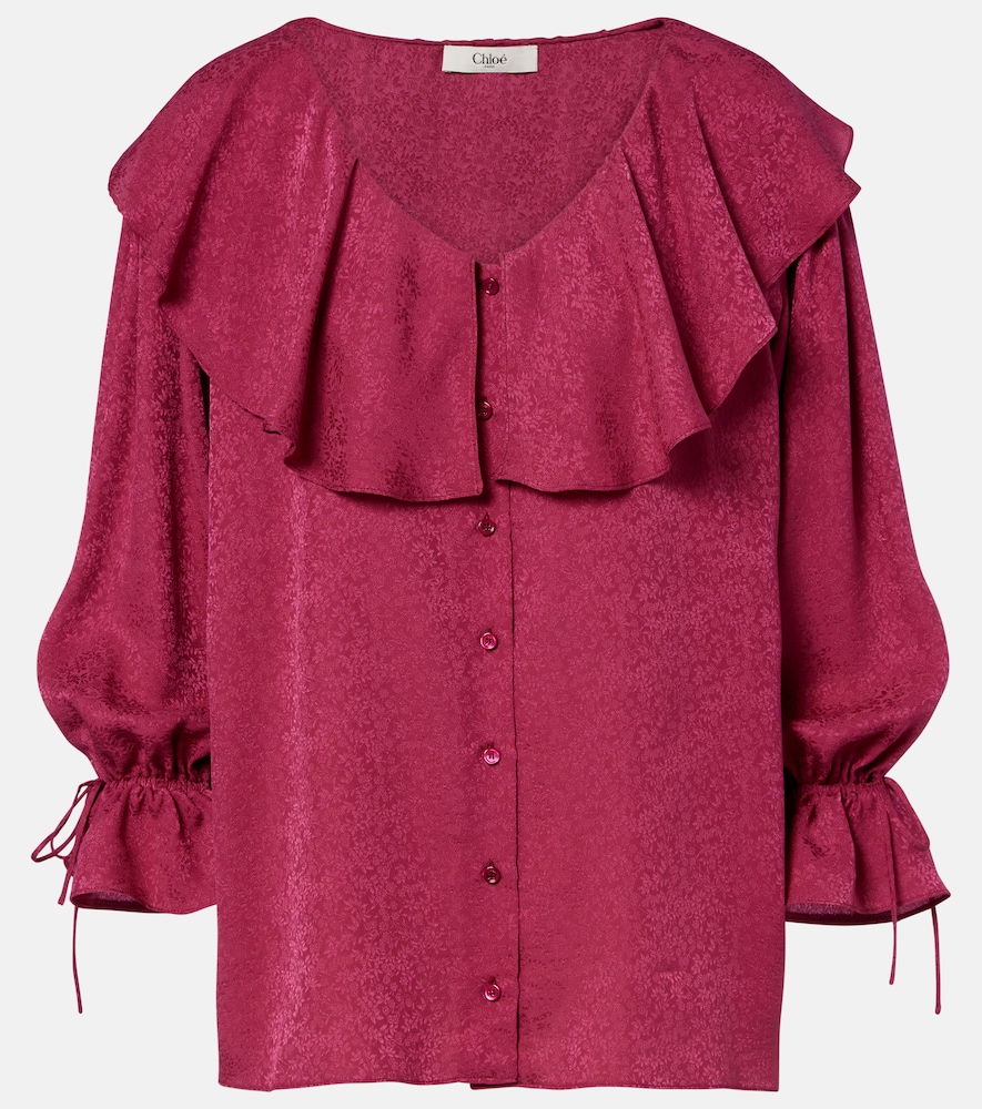 Chloe Chloé Ruffled silk jacquard blouse