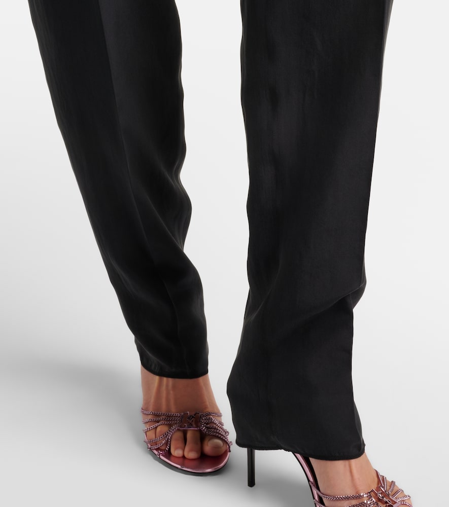  Saint Laurent Saint Laurent Pleated Silk Straight Pants 