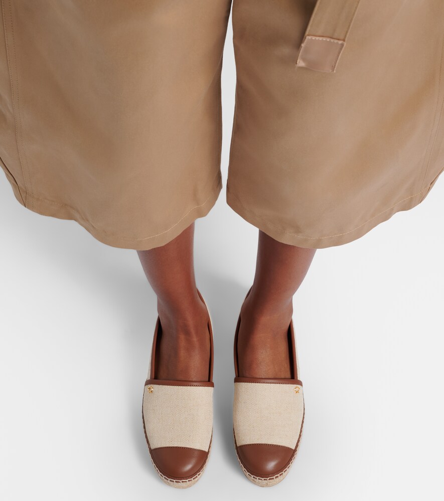 Gianvito Rossi Leather-trimmed canvas espadrilles