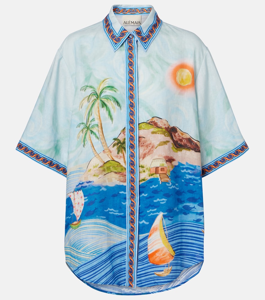 Alemais Alémais Printed linen shirt