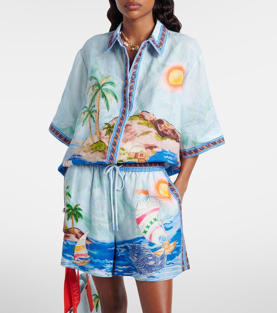 Alémais Printed linen shirt