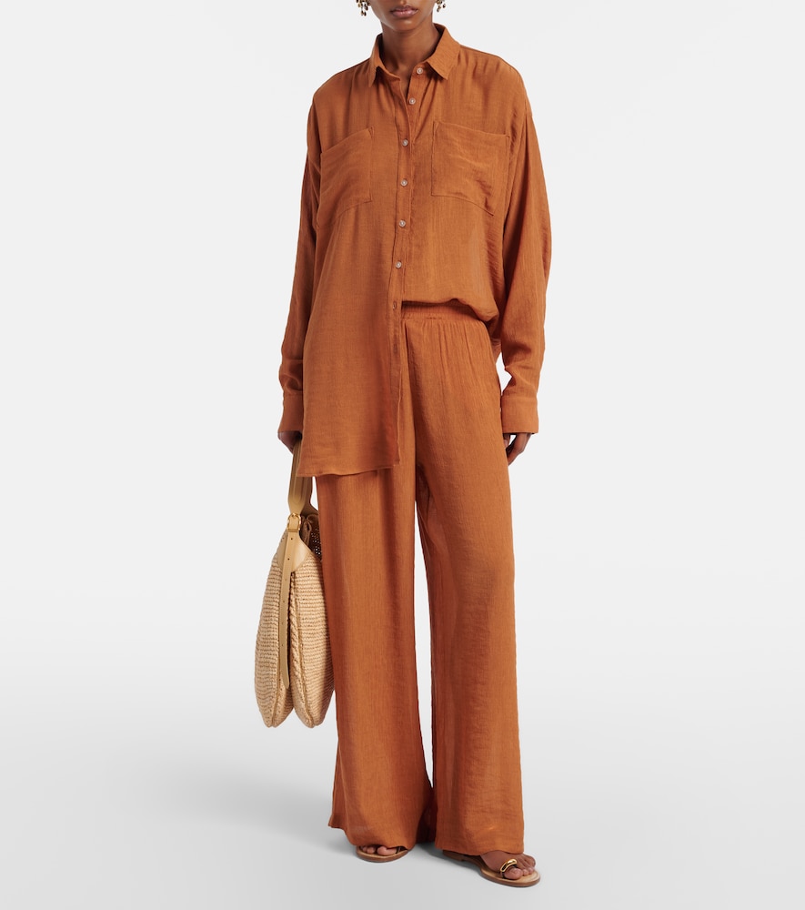 Jade Swim Mika seersucker wide-leg pants