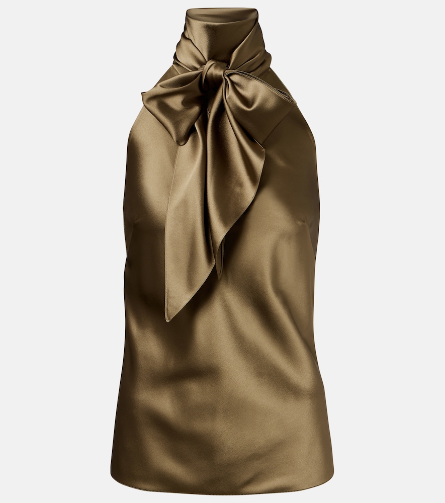 Top Chiltons in satin con laccetti