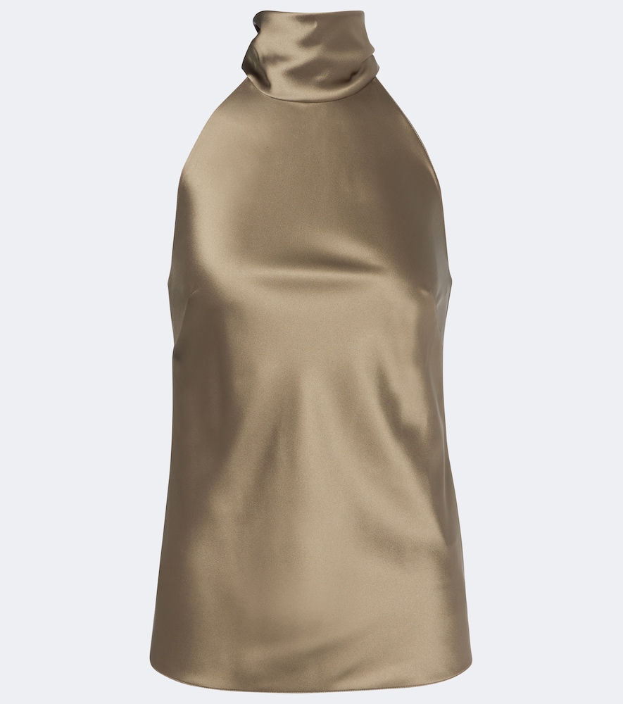 Top Chiltons in satin con laccetti