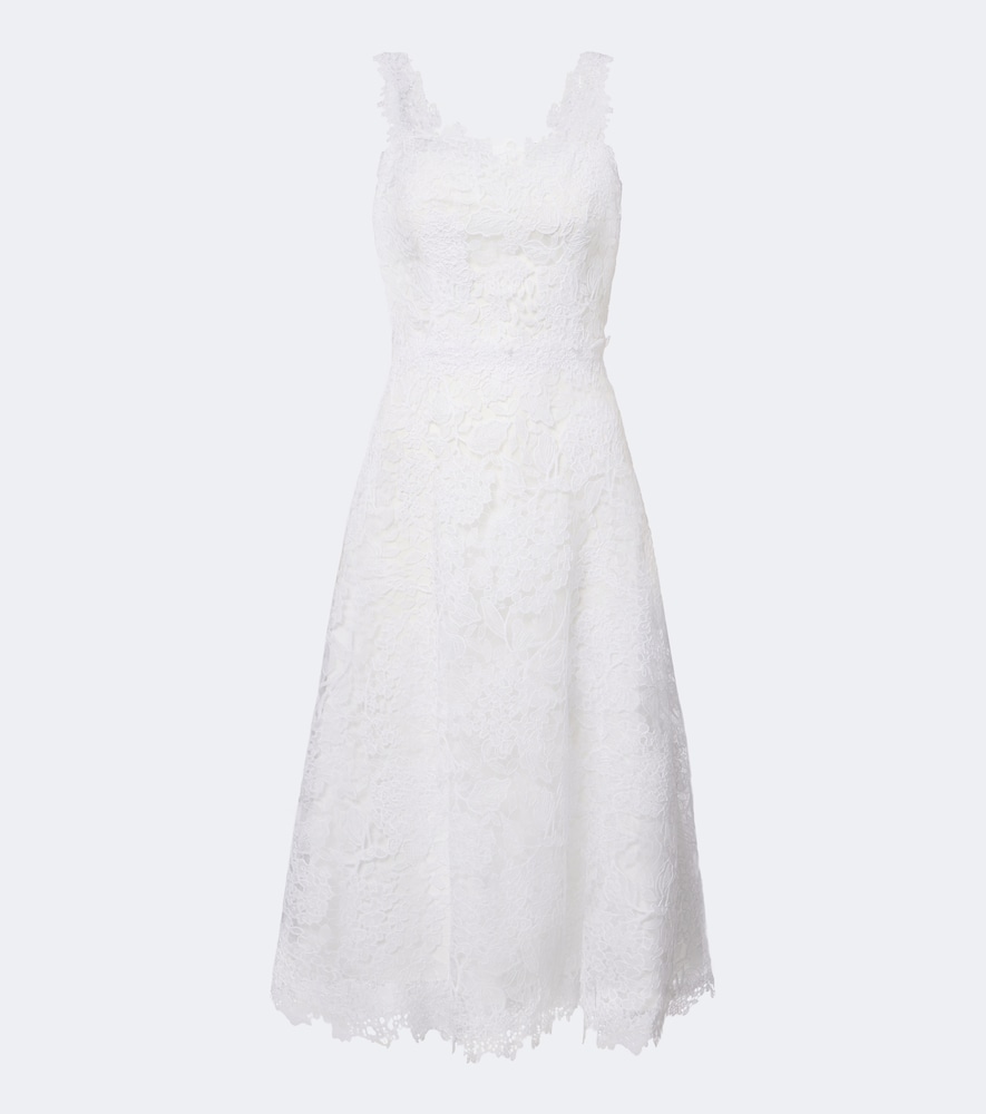 Carolina Herrera Robe midi en guipure fleurs 3400$